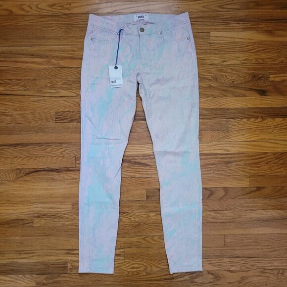 NWT PAIGE | Verdugo Ultra Skinny Mid Rise Patterned Jeans | Sz. 31 - Picture 4 of 11
